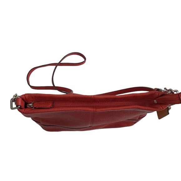 Coach Red Park Pebble Leather Crossbody Bag - Picture 4 of 12